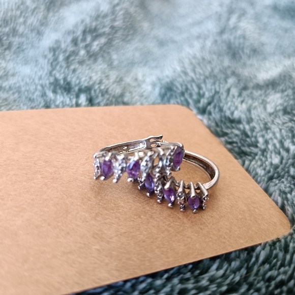 Jewelry - Stamped 925 Amethyst Huggies